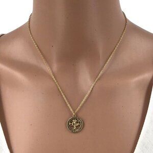 KIS Be Inspired Necklace Gold Tone Blessed Life Love Faith Family Gold Tone Rhin